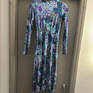 Floral Long Sleeve Dress - Multicolor